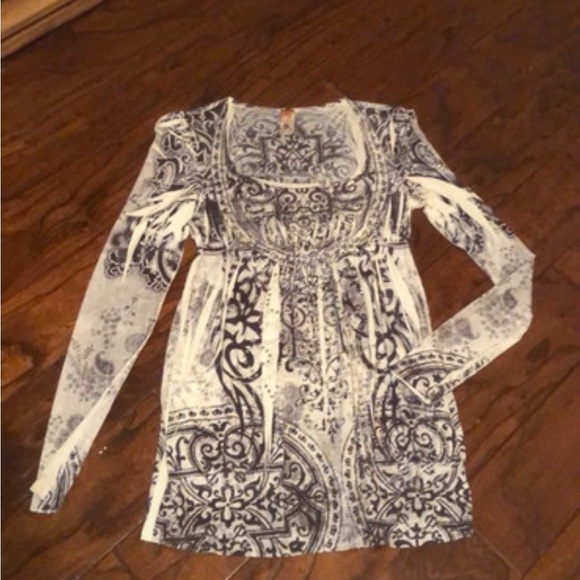 S-Twelve Black and White Long Sleeve Top - Picture 1 of 7